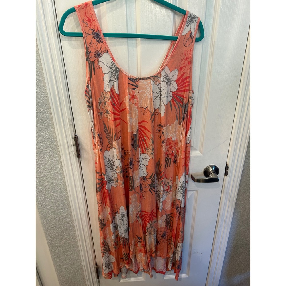 Latched Mama Nursing Maxi Dress Orange Floral Tropical Breastfeeding Summer Tank